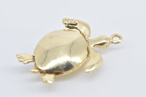 14K 3D Articulated Sea Turtle Ocean Animal Charm/Pendant Yellow Gold