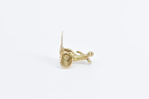 14K 3D Surfer Wave Rider Surf Sports Beach Charm/Pendant Yellow Gold