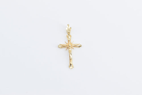 14K Cross Vintage Crucifix Jesus Christ Christian Charm/Pendant Yellow Gold