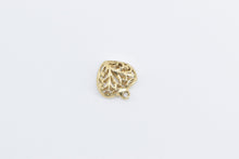 Load image into Gallery viewer, 14K Lotus Filigree Heart Love Symbol Charm/Pendant Yellow Gold