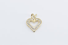 Load image into Gallery viewer, 10K Vintage Diamond Heart Love Symbol Classic Pendant Yellow Gold