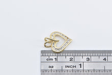 Load image into Gallery viewer, 10K Vintage Diamond Heart Love Symbol Classic Pendant Yellow Gold