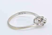 Load image into Gallery viewer, 14K Sapphire Diamond Vintage Bypass Fashion Ring White Gold