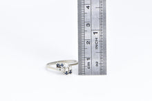 Load image into Gallery viewer, 14K Sapphire Diamond Vintage Bypass Fashion Ring White Gold