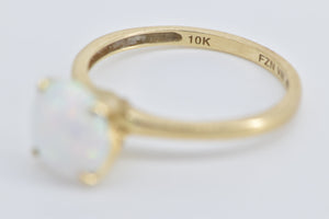 14K Round Syn Opal Vintage Classic Fashion Ring Yellow Gold