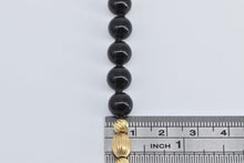 Load image into Gallery viewer, 14K Vintage Black Onyx Beaded Opera Strand Necklace 37&quot; Yellow Gold