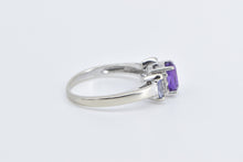 Load image into Gallery viewer, 14K Amethyst Diamond Marquise Tanzanite Fashion Ring White Gold