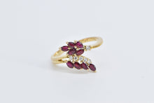 Load image into Gallery viewer, 14K Marquise Ruby Diamond Vintage Wrap Fashion Ring Yellow Gold