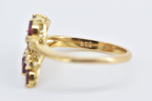 Load image into Gallery viewer, 14K Marquise Ruby Diamond Vintage Wrap Fashion Ring Yellow Gold