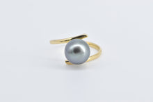 Load image into Gallery viewer, 14K 9.2mm Vintage Tahitian Pearl Bypass Ring Yellow Gold