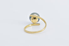 Load image into Gallery viewer, 14K 9.2mm Vintage Tahitian Pearl Bypass Ring Yellow Gold