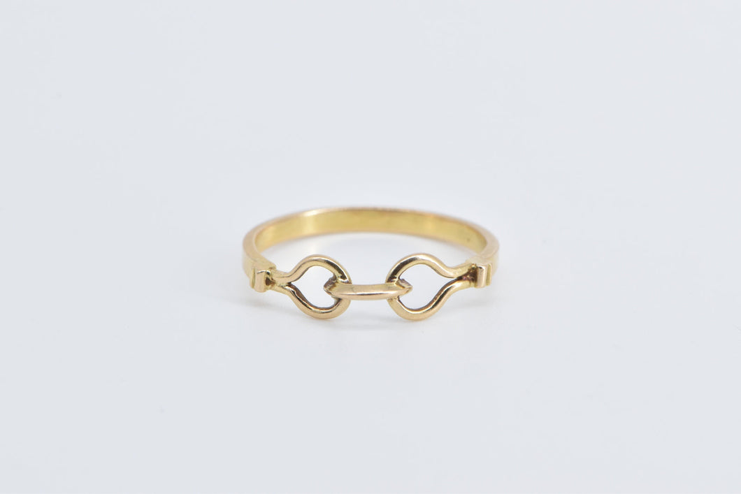 14K Vintage Chain Link Fashion Stacking Band Ring Yellow Gold