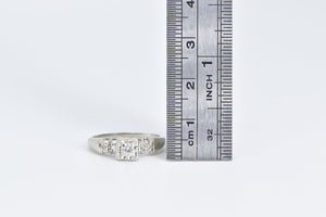 14K 1940's 0.17 Ctw Diamond Three Stone Promise Ring White Gold