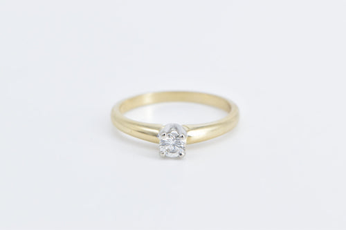 14K 0.21 Ct Diamond Solitaire Classic Engagement Ring Yellow Gold