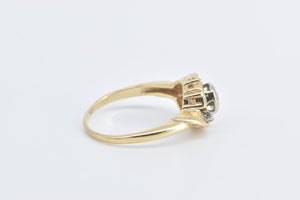 14K 1950's Vintage Three Stone Diamond Statement Ring Yellow Gold