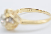 Load image into Gallery viewer, 14K 1950&#39;s Vintage Three Stone Diamond Statement Ring Yellow Gold