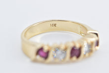 Load image into Gallery viewer, 14K Vintage Diamond Ruby Wavy Statement Band Ring Yellow Gold