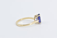 Load image into Gallery viewer, 14K Pear Amethyst Solitaire Vintage Statement Ring Yellow Gold