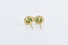 Load image into Gallery viewer, 14K Vintage 1960&#39;s Nephrite Twist Trim Stud Earrings Yellow Gold