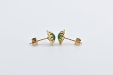 Load image into Gallery viewer, 14K Vintage 1960&#39;s Nephrite Twist Trim Stud Earrings Yellow Gold