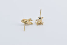 Load image into Gallery viewer, 14K 3D Owl Wisdom Symbol Bird Stud Earrings Yellow Gold