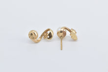 Load image into Gallery viewer, 14K Vintage Pearl Diamond Swirl Fashion Stud Earrings Yellow Gold