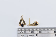 Load image into Gallery viewer, 14K Pear Sapphire Diamond Accent Loop Stud Earrings Yellow Gold