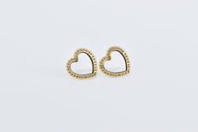 Load image into Gallery viewer, 14K Heart Love Symbol Valentine Cut Out Stud Earrings Yellow Gold