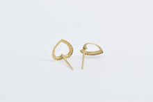 Load image into Gallery viewer, 14K Heart Love Symbol Valentine Cut Out Stud Earrings Yellow Gold