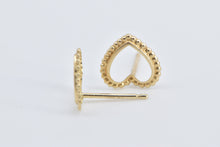 Load image into Gallery viewer, 14K Heart Love Symbol Valentine Cut Out Stud Earrings Yellow Gold