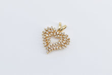 Load image into Gallery viewer, 14K 1.00 Ctw Diamond Cluster Heart Vintage Pendant Yellow Gold