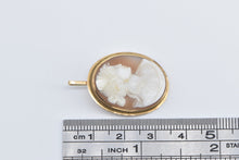 Load image into Gallery viewer, 14K Oval Vintage Carved Shell Cameo Victorian Pendant/Pin Yellow Gold