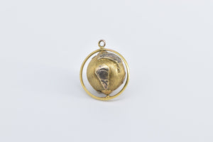 14K 3D Globe Articulated Earth Planet Model Charm/Pendant Yellow Gold