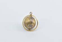 Load image into Gallery viewer, 14K 3D Globe Articulated Earth Planet Model Charm/Pendant Yellow Gold