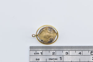 14K 3D Globe Articulated Earth Planet Model Charm/Pendant Yellow Gold