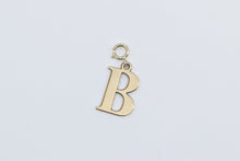 Load image into Gallery viewer, 14K B Block Letter Initial Monogram Name Charm/Pendant Yellow Gold