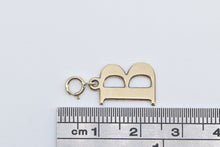 Load image into Gallery viewer, 14K B Block Letter Initial Monogram Name Charm/Pendant Yellow Gold