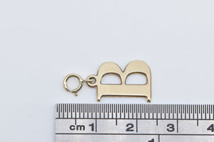 14K B Block Letter Initial Monogram Name Charm/Pendant Yellow Gold