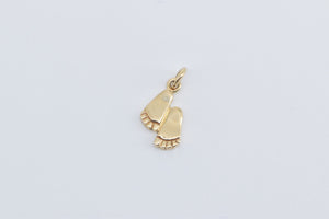 14K Foot Print Baby Child Newborn Mother's Day Charm/Pendant Yellow Gold