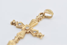 Load image into Gallery viewer, 14K 1940&#39;s Diamond Cross Christian Faith Symbol Pendant Yellow Gold