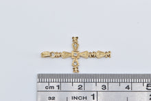 Load image into Gallery viewer, 14K 1940&#39;s Diamond Cross Christian Faith Symbol Pendant Yellow Gold