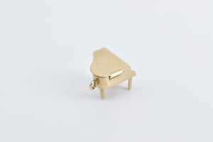 14K 3D Articulated Grand Piano Musical Instrument Charm/Pendant Yellow Gold