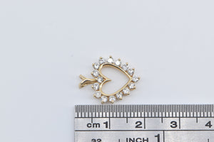 14K 0.50 Ctw Diamond Heart Love Symbol Pendant Yellow Gold