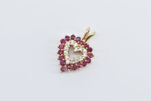 Load image into Gallery viewer, 14K Ruby Diamond Heart Classic Love Symbol Pendant Yellow Gold