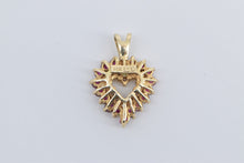 Load image into Gallery viewer, 14K Ruby Diamond Heart Classic Love Symbol Pendant Yellow Gold