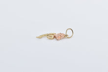 Load image into Gallery viewer, 14K Rose Flower Diamond Cut Two Tone Romantic Charm/Pendant Yellow Gold