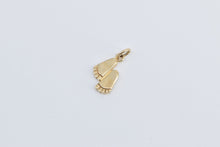 Load image into Gallery viewer, 14K Foot Print Faith Symbol Religious Path Charm/Pendant Yellow Gold