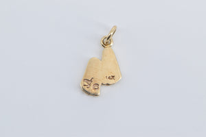 14K Foot Print Faith Symbol Religious Path Charm/Pendant Yellow Gold