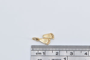 14K Foot Print Faith Symbol Religious Path Charm/Pendant Yellow Gold