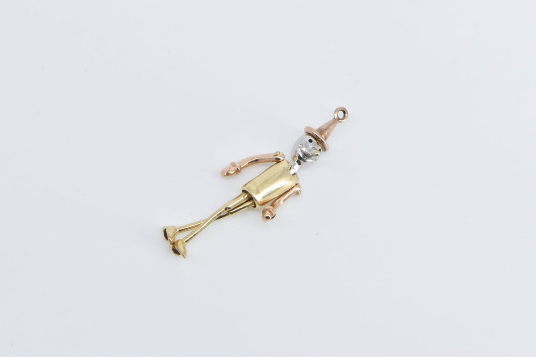 14K Articulated Pinocchio Puppet Marionette Charm/Pendant Yellow Gold